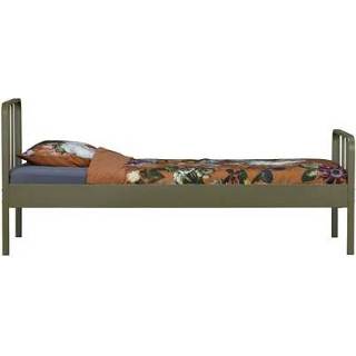 Staal dustrieel groen Woood Mees Bed 90 x 200 cm - Army 8714713135301