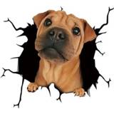 👉 Muursticker active 7 STUKS Dier Muurstickers Puppy Gat Autoruit Statische Sticker (Puppy 02)