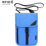 👉 Documenthouder blauw active 1062 reispaspoorttas RFID multifunctionele Hangende nekticketbeschermhoes (blauw)