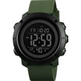 👉 Rubberring zwarte legergroen active SKMEI 1426 multifunctionele outdoor mode nachtlichtende waterdichte machine rubberen ring digitaal horloge (legergroen)