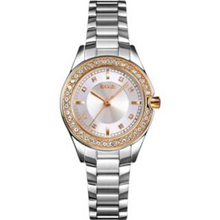 👉 Quartz horloge diamanten active SKMEI 1534 elegant waterdicht met stalen band inleg (zilver-roségoud)