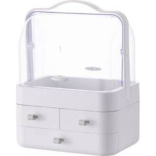 👉 Opbergdoos roze extra groot active 5999 Cosmetische Stofdichte huishoudelijke desktop-organizer met grote capaciteit Huidverzorgingsproductrek, kleur: Pretty Pink