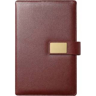 Dubbele tas roodbruin PU active A5 platte gesp zakelijke stijl notebook magnetische (roodbruin)