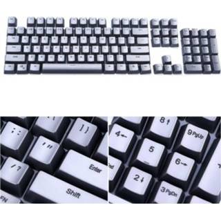 👉 Toetsenbord transparant zilver active 104-toetsen tweekleurige mal PBT Keycap mechanisch (zilver)