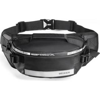 👉 Heuptas zwart active WEIXIER 9543 Multifunctionele grote capaciteit Anti-spatten zakelijke geldzak Slijtvaste buitensporten (zwart)