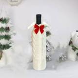 👉 Kerstversiering rode wit active 2 STKS Familie Kerst Gebreide Wijnfles Cover Bag (Wit)
