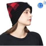 👉 Headset zwart rood active vrouwen M3-BL Bluetooth LED Muziek Hoed Dame Warme Nachtverlichting (Zwart Rood)