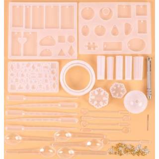 👉 Ornament silicone active 128 stuks Crystal Drip Mold Tool Set Hanger (82018)