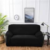 👉 Sofa zwart stof elastische active Double Seat Corn Grain Gebreide Verdikte Volledige Dekking Cover, Kleur:
