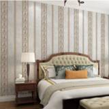 👉 Vliesbehang beige grijs active 3D Fijngeperste Textuur Damascus Wallpapers Huishoudelijk Vliesbehang, Grootte:0.53x10m (Gestreept Grijs)