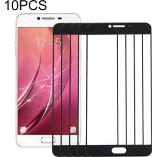 👉 Lens zwart active 10 PCS Front Screen Outer Glass voor Samsung Galaxy C7 (zwart)
