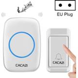 👉 Draadloze bel wit active CACAZI A10G One Button Receivers Self-Powered Wireless Home bel, EU-stekker (wit)