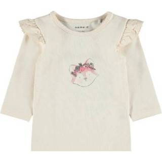 👉 Shirt katoen mix wit meisjes grijs Name it Lange Mouw Nbfocilie White pet 5715112635785