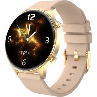 👉 Watch goud active DK18 1.28inch kleurenscherm Smart IP68 waterdicht, ondersteuning voor hartslagbewaking / bloeddrukbewaking bloedzuurstofbewaking slaapbewaking (goud)