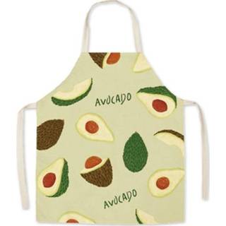 👉 Schort linnen active 2 STUKS Fruit Gedrukt Huishoudelijk Werk Mouwloos Schort, Specificatie: 45x56 cm (Avocado)