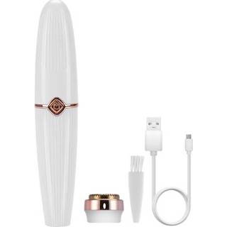 👉 Scheerapparat wit active vrouwen Dames scheerapparaat 2 in 1 lippenstift epilator mini gezichtsscheerapparaat (wit)