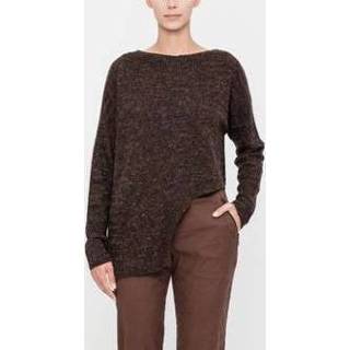 👉 Trui linnen One Size zwart vrouwen Chiné - asymmetrisch 5397189053930