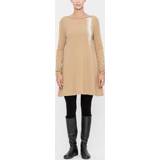 👉 Knielange jurk polyester comfort beige One Size vrouwen - jacquard 5397189101181