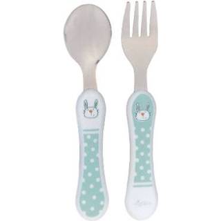 👉 Bestek meisjes turkoois Sigikid ® Set Lepel en Vork Bunny mint 4001190251865