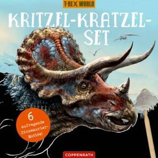 👉 Jongens kleurrijk SPIEGELBURG COPPENRATH Doodle-krabbelset (Triceratops) T-Rex World 4050003723587