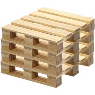 👉 Onderzetter houten Set van 16x stuks pallet glazen onderzetters 10 x cm