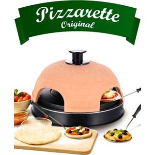 👉 Pizza-oven unisex familie Quattro pizzaoven PO-115985 voor 4 personen Emerio Zwart::Terracotta 7333282001285