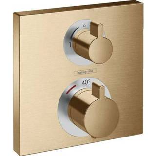 👉 Hansgrohe Ecostat Square afbouwdeel v. inbouw thermostaat m. stop- en omstelkraan brushed bronze 15714140