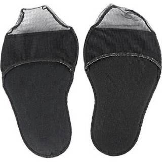 👉 Spons zwart active 5 paar onzichtbare en comfortabele verdikte half pad Zweetabsorberend ademend voorvoetkussen (wikkelkop Llong zwart)