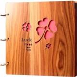 👉 Fotoalbum houten active baby's 16 inch Handgemaakte DIY Sticky Babygroei Souvenir Album (Vier Blad)