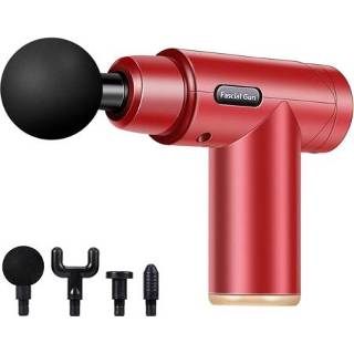 👉 Massager rood active Fascia Mini Elektrische Spier Draagbare Fitness Ontspannende LCD (Superieur Rood)
