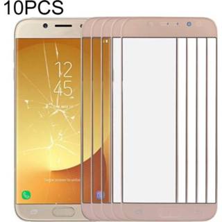 👉 Lens goud active 10 PCS Front Screen Outer Glass voor Samsung Galaxy J7 (2017) / J730 (Goud)