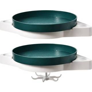 👉 Inkt cartridge groen active YZ-1766 Badkamer Rotatie Punch-Free Rack Muur Opknoping Hoek Opslag Statief, Stijl: Dubbellaags (Inkt Groen)