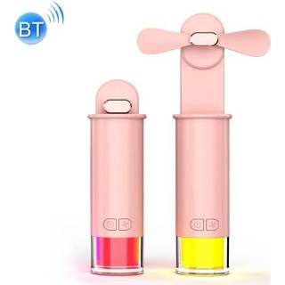 👉 Nachtlamp roze active Desktop draagbare handheld oplaadventilator Kleurrijk nachtlampje USB-ventilatorspecificatie: Selfie met Bluetooth (roze)