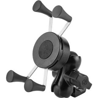 👉 Motorfiet zwart antislip active Motorfiets 360 graden rotatie verstelbare anti-shake outdoor rijden mobiele telefoon beugel (zwart)