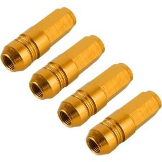 👉 Moer goud active 4 STUKS 6-edeg Vorm Gas Cap Mondstuk Cover Band Auto Ventieldopjes (Goud)