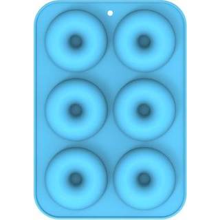 👉 Oven blauw siliconen active 4 STKS Bakken Tools Cake Donut Mold (6 Zelfs Blauw)
