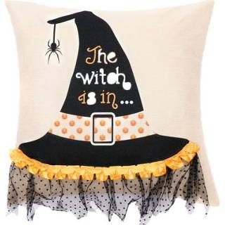 👉 Kussenslop active 2 STUKS SYSDWS21 45x45cm Halloween Decoraties Afdrukken Kussensloop Zonder Binnenkern, Stijl: Kant Heksenhoed