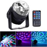 👉 1W x 3 Mini roterende Magic Ball LED Stage Light, met afstandsbediening, US / EU Plug
