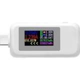 Monitor wit active KWS-1902C Kleur Type C USB Tester Stroom Spanning Power Meter Mobiele Batterij Bank Oplader Detector (Wit)
