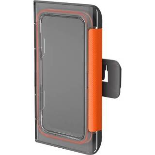 👉 Mobiele telefoon zwart oranje active SJK2 Badkamer En Keuken Waterdicht Anti-Fog Perforatie Gratis Muur Opknoping Draaibare Opbergtas (Zwart Oranje)