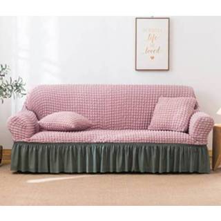 👉 Sofa roze groen m active Woonkamer Stretch Volledige Dekking Rokstijl Cover, Maat: Dubbel 145-185cm (Roze Groen)