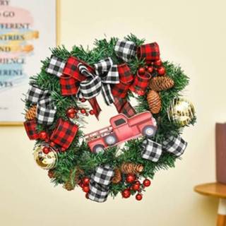 👉 Kerstversiering active Cane Krans Garland Deurhanger, Maat: 50cm (Auto)