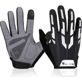 👉 Fietshandschoenen XL active WEST BIKING Reflecterende Fiets Volledige vinger Schokabsorptie Ademende handschoenen, Maat: