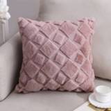 👉 Pluche kussen roze active Dubbelzijdig Home Sofa kussensloop, maat: 45x45cm zonder kern (roze vierkant)