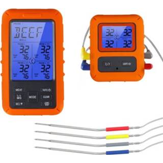 👉 Thermometer active TS-TP40-A Keukenvoedsel Draadloze met vier sondes, sonde is waterdicht