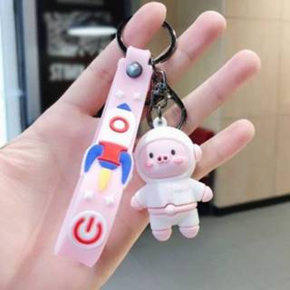 👉 Sleutelhanger roze active 5 STKS Space Astronautical Piggy Cartoon Hanger (Aerospace Pig - Roze)