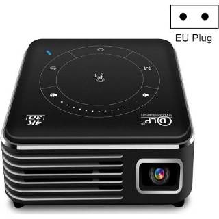 👉 Projector zwart active P11 4K HD DLP Mini 3D-projector 4G + 32G Smart Micro Handige projector, stijl: EU-stekker (zwart)