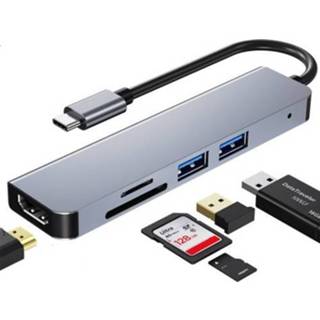Dockingstation active 5 in 1 USB-C / Type-C naar 4K HDMI + SD TF-kaartsleuf USB 2.0 3.0 Multifunctioneel HUB