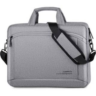 👉 Laptoptas grijs active OUMANTU 030 draagbare 15 inch lederen handtas zakelijke aktetas (lichtgrijs)