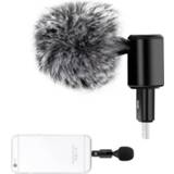 👉 Mobiele telefoon zwart active PULUZ P2 8PIN Jack Omnidirectionele condensator verstelbare microfoon (zwart)